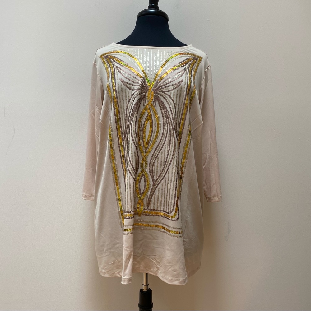 NEW Bob Mackie Sequin Top